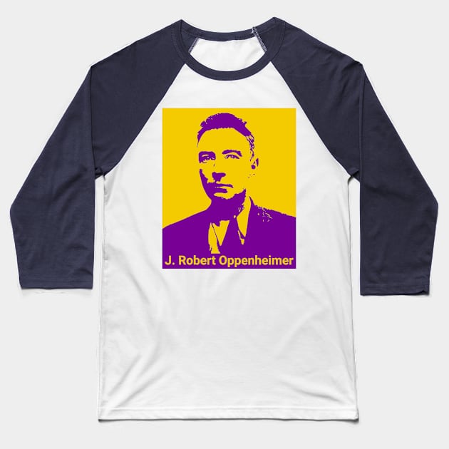 Oppenheimer - Purple on Yellow Baseball T-Shirt by Distinct Designs NZ